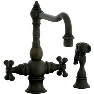   Double Handle Kitchen Faucet with Side Spray and Me