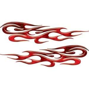  Real Fire Red Tribal Flame Decals Motorcycle, Truck, Car 