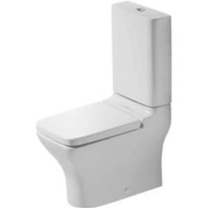 Toilet close coupled 63 cm PuraVida, horiz.outlet, washdown, white