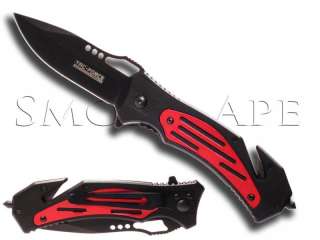 Tac Force Speedster Spring Assisted Tactical Knife Black w/ Red 