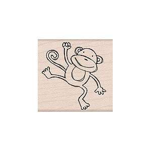  Playful Monkey   Rubber Stamp   Wood Mounted   Hero Arts 