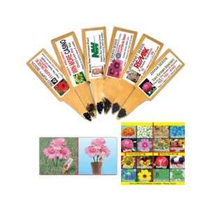    Complete seeded flower and plant stakes. Patio, Lawn & Garden