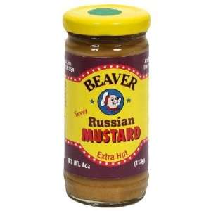 Beaver Mustard, Hot Russian, 4 Ounce Grocery & Gourmet Food