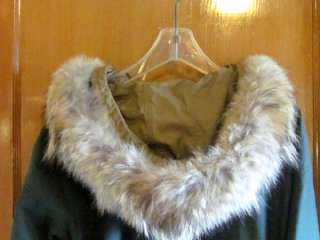   ASPEN Tenth Mountain Green Jacket Size L Detachable Fur Collar  