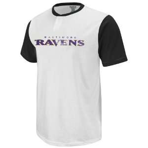  Reebok Baltimore Ravens Faded Wordmark Henley T Shirt 