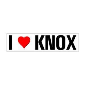  I Heart Love Knox   Window Bumper Sticker Automotive