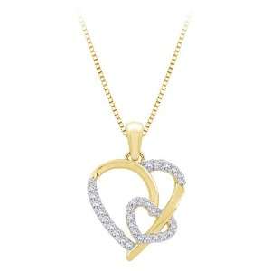   Gold 0.14 ct. Diamond Heart Pendant with Chain Katarina Jewelry