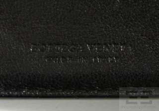 Bottega Veneta Black Leather Intrecciato Snap Closure Wallet  