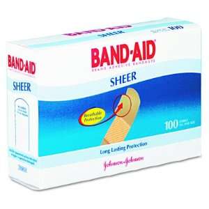  BAND AID Sheer Adhesive Bandages, 3/4 x 3, 100 per Box 