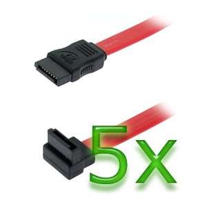  GTMax Sata2   Sata2 90 180 Cable M/M (Red)   18 INCH x5 