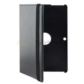 For Asus Eee Pad Transformer Black Leather Case Transformer 360 Swivel 