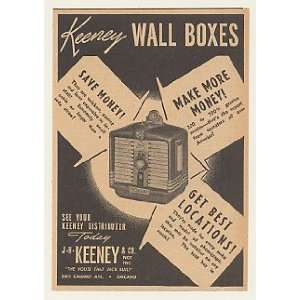  1940 Keeney Wall Box Jukebox Print Ad (45269)