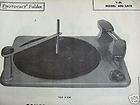 VM CORP. 400 (Late) RECORD CHANGER TURNTABLE PHOTOFACT