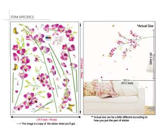 TROPICAL ORCHID ★ Flower Art Wall STICKER Vinyl Decals  