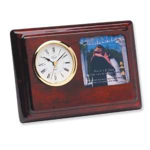  Mahogany Finish Topper Photo Frame/Award Display Clock Jewelry