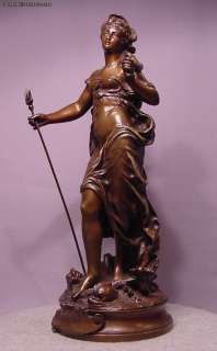 Antique Bronze Mythological Amphitrite Sea Goddess Aug. Moreau  