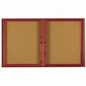  Aarco Products CBC3672 3R Enclosed Bulletin Board Cherry 