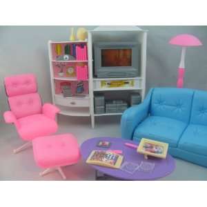  Barbie Size Dollhouse Furniture   Family Room Toys 