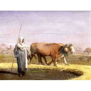   Gérôme   32 x 24 inches   Treading Wheat in Egypt