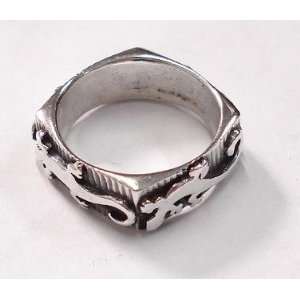 Gecko Lizard Silver Ring (Size 8.5)