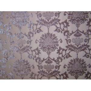  57 Wide Barneys Sand Damask Chenille Fabric by the Yard 
