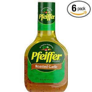 Pfeiffer Dressing, Roasted Garlic Vinaigrette, 16 Ounce Bottles (Pack 