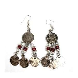  Bedouin Earrings (Red Coin) 
