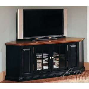  Corner Plasma LCD TV Stand Black & Oak Finish