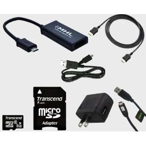  Micro USB to HDMI MHL Adapter Bundle With Transcend 8GB 