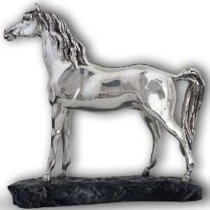 Arabian Horse Silver Plated Sculpture