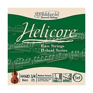  DAddario Helicore Hybrid Bass String Set, 3/4 Scale 