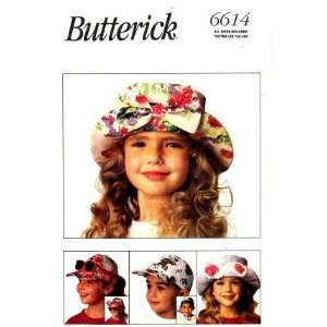   Butterick 6614 Sewing Pattern Childrens Hats Arts, Crafts & Sewing