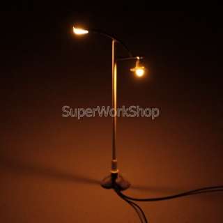 10xT82 White Street Model Lamppost Lamp Scale HO Train  