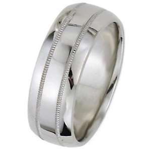    Dome Park Avenue Wedding Bands in 14k White Gold (8mm) Jewelry