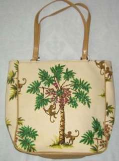 No Brand Name Tropical Print Tan Purse Handbag  