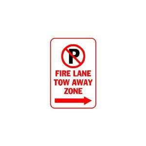   Banner   Fire lane tow away zone with arrows right 