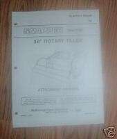 SNAPPER TRACTOR TILLER ATTACHMENT OWNERS MANUAL 80899  
