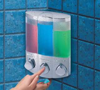 AVIVA Corner TRIO Shower Soap Shampoo Dispenser CHROME 773315763440 