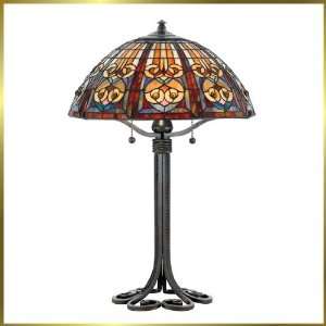 Tiffany Table Lamp, QZTF228TVA, 2 lights, Antique Bronze, 16 wide X 