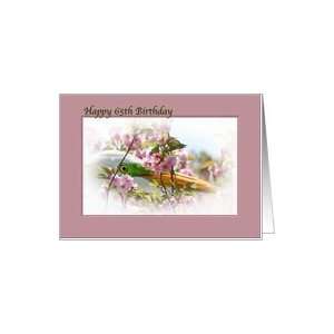  65th Birthday Card with Egret and Pink Flowers Card Toys & Games