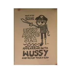   Unsparing Sea Silkscreen Poster Sad Pirate Beachland 