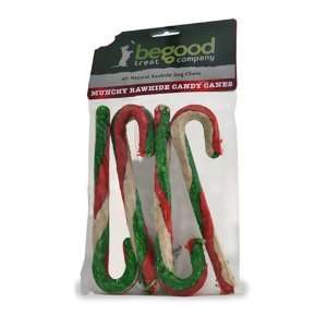  Be Good Treat Company Tri Color Munchy Dogs Candy Canes, 4 