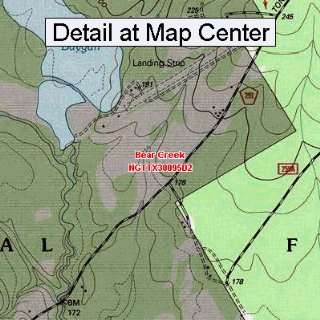   Topographic Quadrangle Map   Bear Creek, Texas (Folded/Waterproof