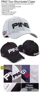 NWT Ping Tour Structured Golf G15 Fitted Cap Hat Pearl S/M 56cm MSRP $ 