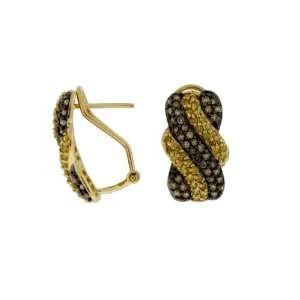  Ladies Fancy Diamond Earring in 14K Yellow Gold (TCW 1.44 