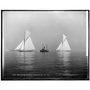  Shamrock I,Columbia,becalmed in fog