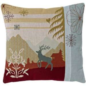  Ski Country Red Stag 18 Square Pillow