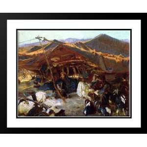   36x28 Framed and Double Matted Bedouin Encampment