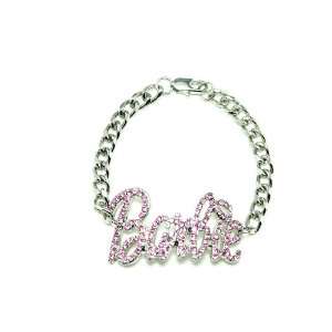  Nicki Minaj Barbie Iced Out ID Style Bracelet Silver With 