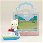 SYLVANIAN FAMILIES BABY SILK CAT WITH BOAT CARRY CASE